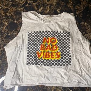 No Bad Vibes Cropped Tank Top.